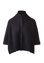 Load image into Gallery viewer, Kinross Cashmere - Rib Zip Mock S/L Cardigan

