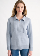 Load image into Gallery viewer, Kinross Cashmere - Relaxed Zip Mock Funnel in Skye
