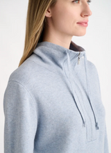 Load image into Gallery viewer, Kinross Cashmere - Relaxed Zip Mock Funnel in Skye
