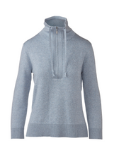 Load image into Gallery viewer, Kinross Cashmere - Relaxed Zip Mock Funnel in Skye
