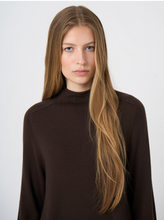 Load image into Gallery viewer, Repeat - Extra-Fine Merino Wool Dress With Stand Collar in Chocolate
