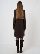 Load image into Gallery viewer, Repeat - Extra-Fine Merino Wool Dress With Stand Collar in Chocolate
