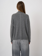 Load image into Gallery viewer, Repeat - Cashmere-Wool Bouclé Sweater With Split Stand Collar
