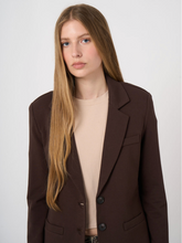Load image into Gallery viewer, Repeat - Modal-Cotton French Terry Sweatshirt Blazer in Cocoa
