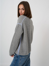 Load image into Gallery viewer, Repeat - Medium-Weight Cashmere Rib-Knit Sweater in Light Grey
