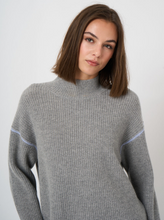 Load image into Gallery viewer, Repeat - Medium-Weight Cashmere Rib-Knit Sweater in Light Grey

