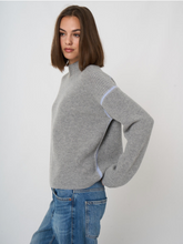 Load image into Gallery viewer, Repeat - Medium-Weight Cashmere Rib-Knit Sweater in Light Grey
