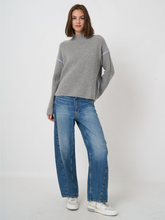 Load image into Gallery viewer, Repeat - Medium-Weight Cashmere Rib-Knit Sweater in Light Grey
