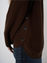 Load image into Gallery viewer, Repeat - Wool-Cashmere Rib Sweater With Wide Boat Neck in Chocolate
