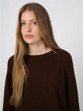 Load image into Gallery viewer, Repeat - Wool-Cashmere Rib Sweater With Wide Boat Neck in Chocolate
