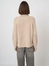 Load image into Gallery viewer, Repeat - Wool-Cashmere Chunky Rib Turtleneck Sweater in Natural
