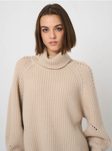 Load image into Gallery viewer, Repeat - Wool-Cashmere Chunky Rib Turtleneck Sweater in Natural
