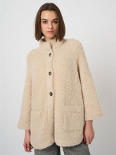 Load image into Gallery viewer, Riani - Oversized Bouclé Alpaca-Wool Cardigan Jacket in Natural
