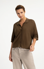 Load image into Gallery viewer, Yaya - Open knit cardigan with collar and short sleeves
