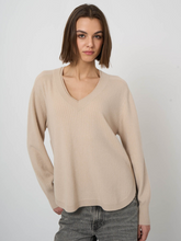 Load image into Gallery viewer, Repeat - Organic Cashmere V-Neck Sweater With Refined Neckline in Natural

