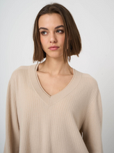 Load image into Gallery viewer, Repeat - Organic Cashmere V-Neck Sweater With Refined Neckline in Natural

