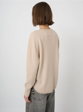 Load image into Gallery viewer, Repeat - Organic Cashmere V-Neck Sweater With Refined Neckline in Natural
