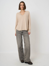 Load image into Gallery viewer, Repeat - Organic Cashmere V-Neck Sweater With Refined Neckline in Natural
