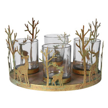 Load image into Gallery viewer, Gold Reindeer Candle Holder
