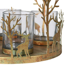 Load image into Gallery viewer, Gold Reindeer Candle Holder
