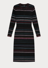 Load image into Gallery viewer, Ps Paul Smith - Women&#39;s Black &#39;Midnight Swirl&#39; Glitter Stripe Knitted Dress
