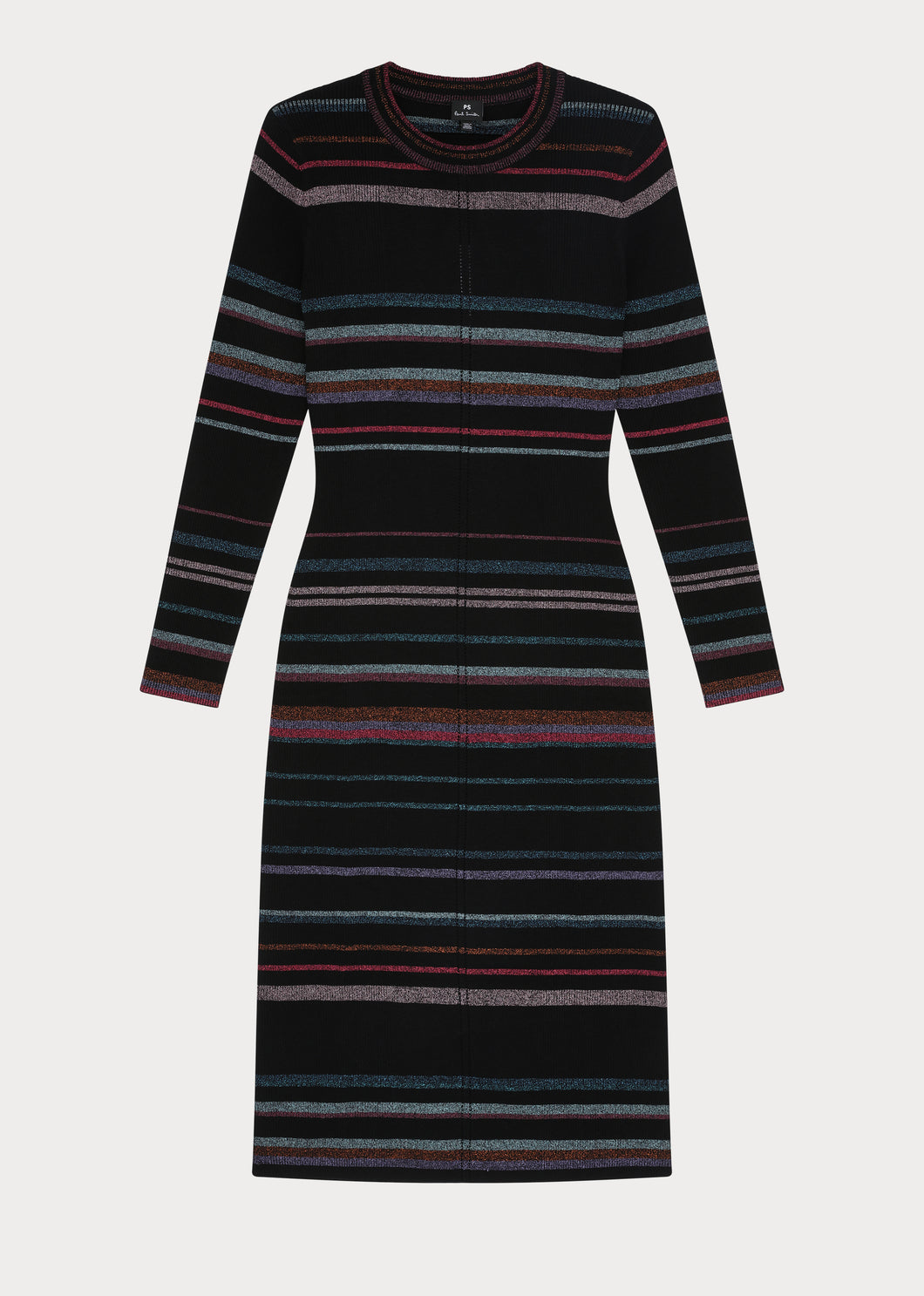 Ps Paul Smith - Women's Black 'Midnight Swirl' Glitter Stripe Knitted Dress