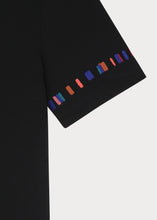 Load image into Gallery viewer, Ps Paul Smith - Women&#39;s Black &#39;Swirl&#39; Stripe Sleeve Embroidered T-Shirt
