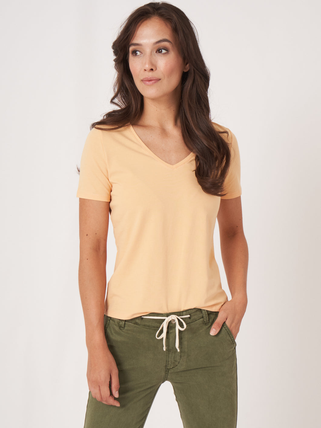 Repeat - V Neck T Shirt in Glow