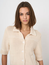 Load image into Gallery viewer, Repeat - Chunky Knit Cotton-Blend Polo Cardigan
