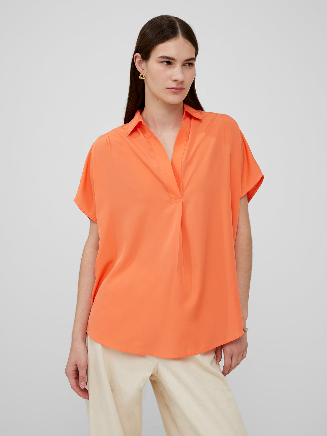 French Connection - Crepe Shirt in Coral