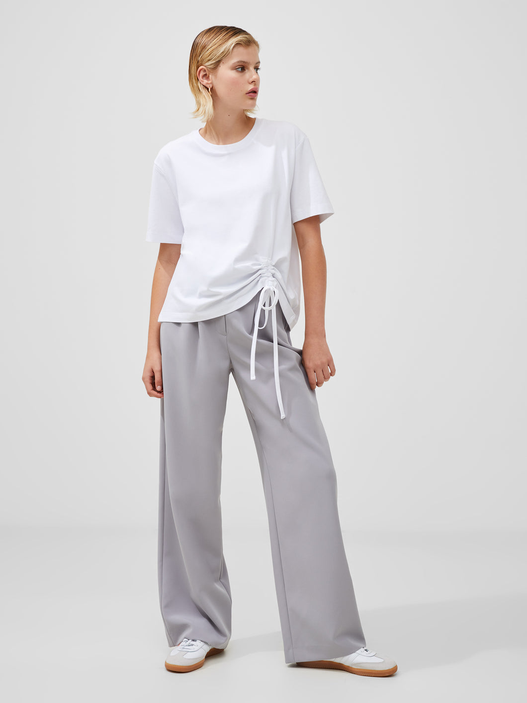 French Connection - Rallie Cotton Rouched T in White