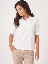 Load image into Gallery viewer, Repeat - Polo Top in White
