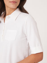 Load image into Gallery viewer, Repeat - Polo Top in White
