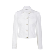 Load image into Gallery viewer, Riani - Cropped White Denim Jacket
