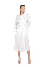 Load image into Gallery viewer, Diego M - Long Satin Coat in White
