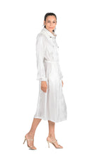 Load image into Gallery viewer, Diego M - Long Satin Coat in White
