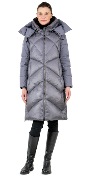 Diego M - Lilac Long Padded Coat