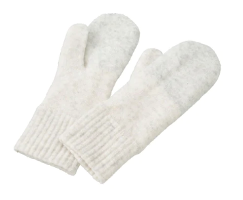 Yaya - Gloves in two tones with ribbed details