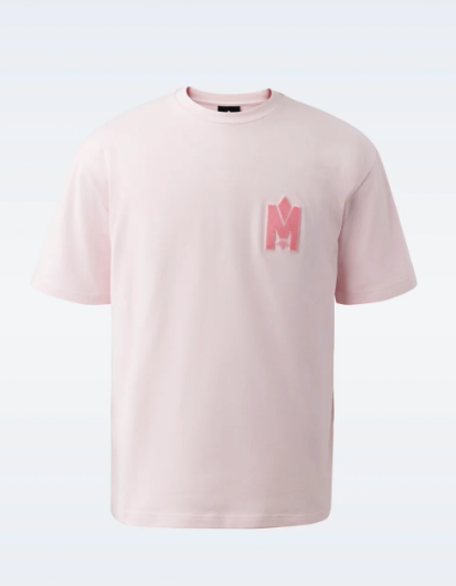 Mackage - Tee-shirt with velvet logo in Chalk Pink