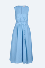 Load image into Gallery viewer, Riani - Linen Dress with Belt in Blue Delight
