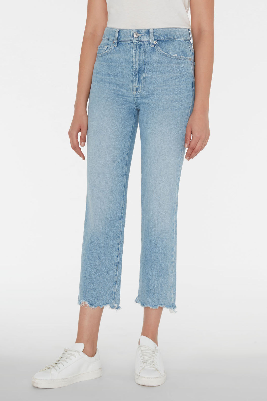 For All Mankind - Logan Stovepipe Babe with Destroyed Hem Jeans